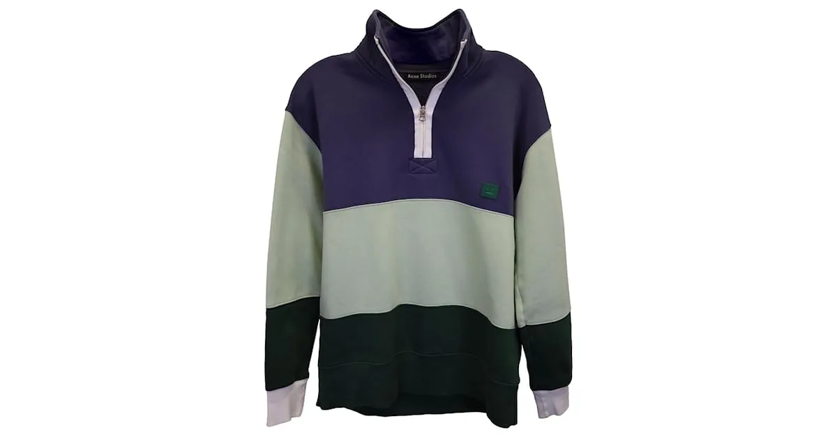 Acne Studios Sudadera con cara de bandera Flint en algodón verde 