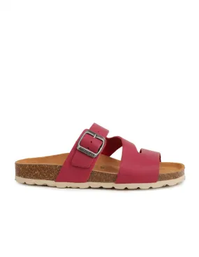 AUTENTI Sandalias Tiras Suela Corcho Burdeos