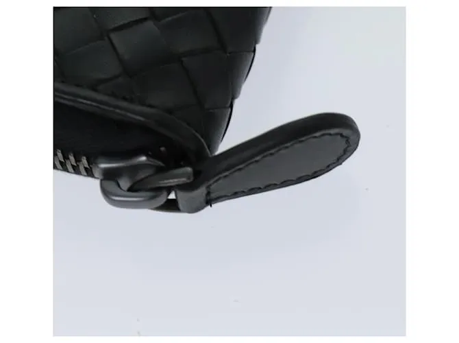 Autre Marque Cartera Larga de Cuero Intrecciato Negra Auténtica BOTTEGA VENETA 74890 Negro 