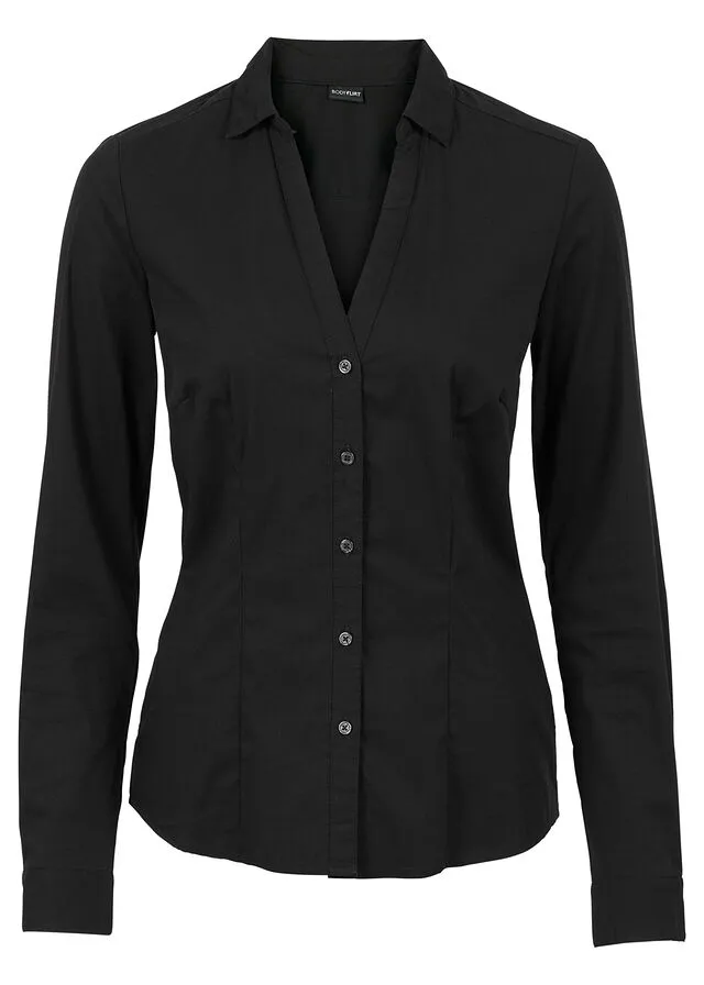 Blusa elástica Negro
