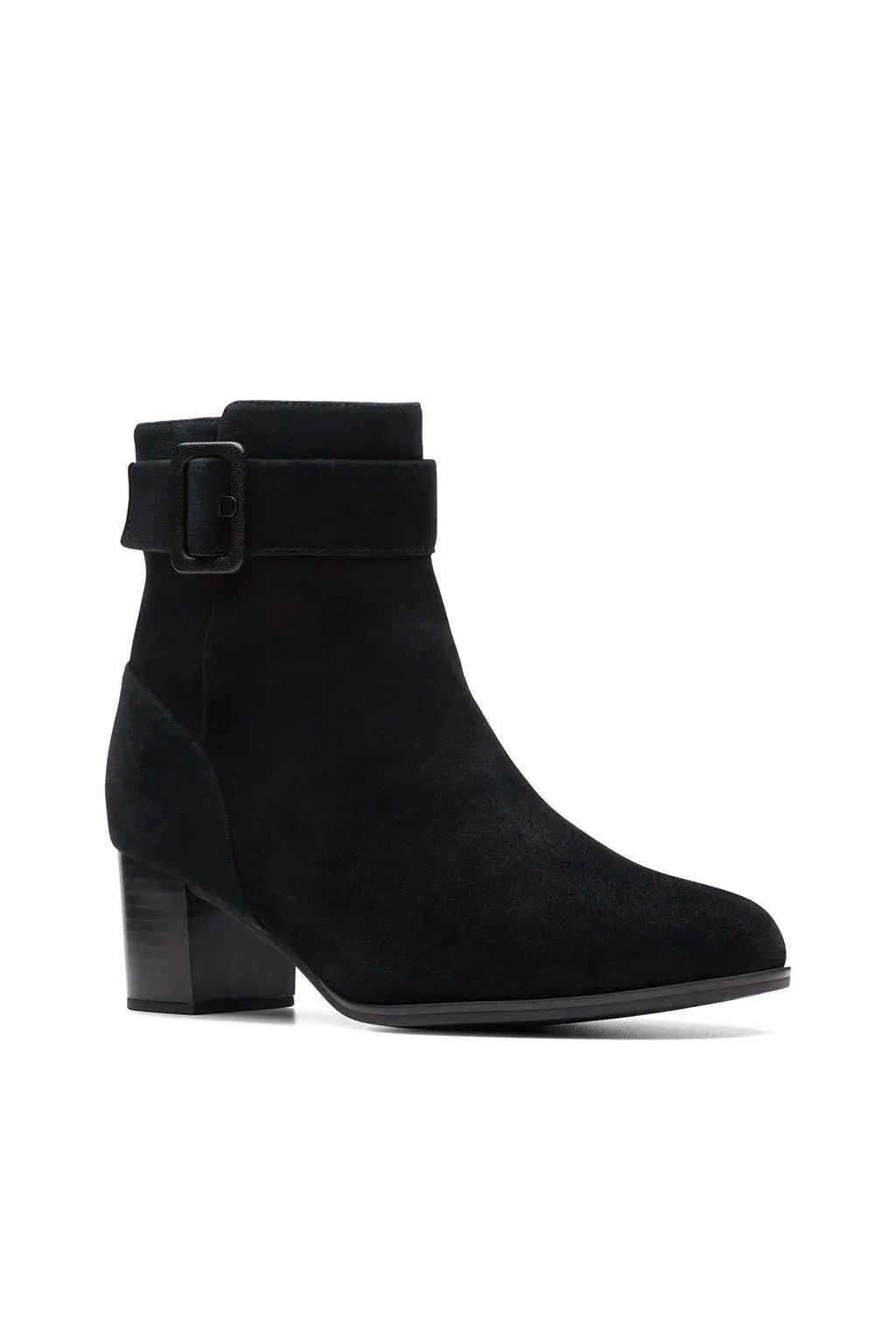 botin de mujer clarks loken zip wp black suede