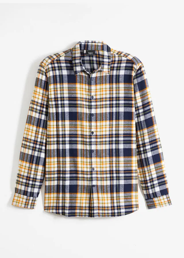 Camisa de manga larga Blanco de cuadros
