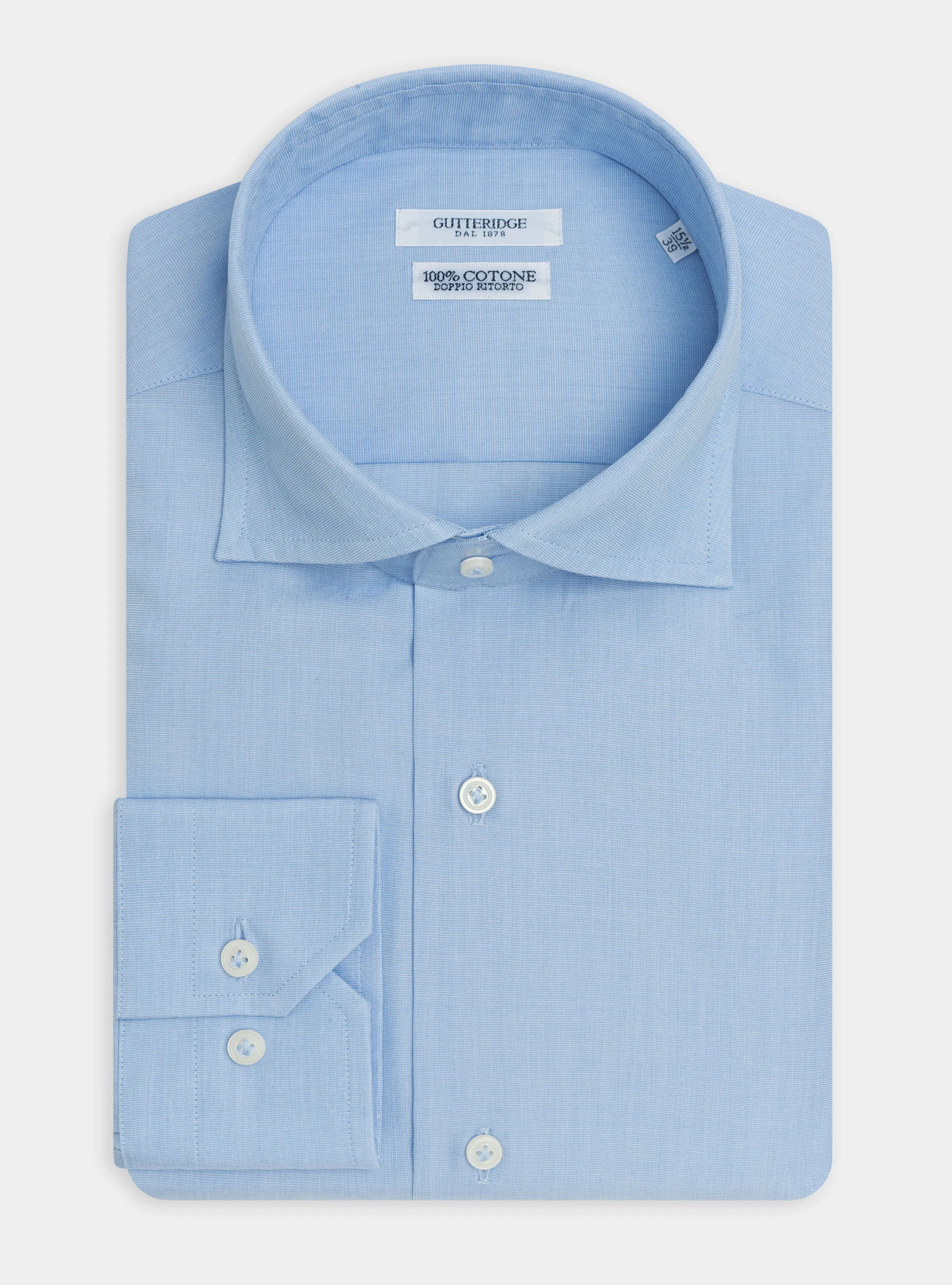 Camisa slim fit fil a fil de algodón