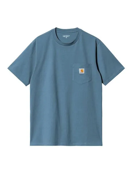 Camiseta carhartt wip s/s pocket azul de hombre