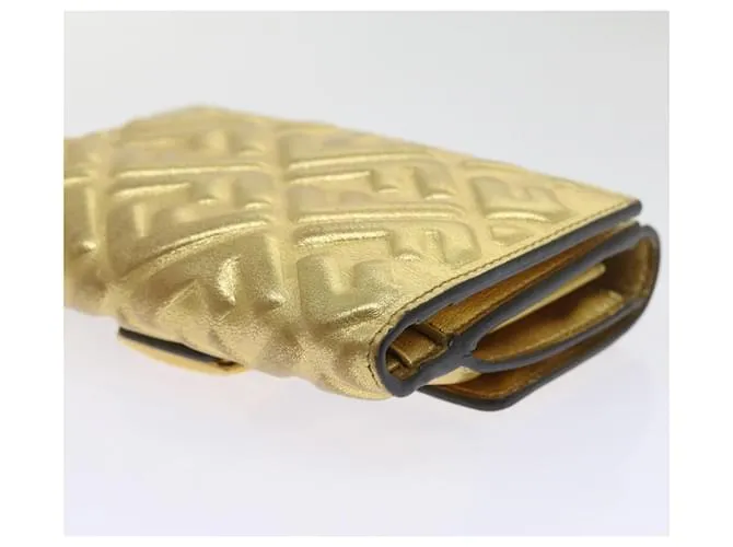 Cartera FENDI Zucca Canvas Mamma Autenticación dorada 68984 Dorado 