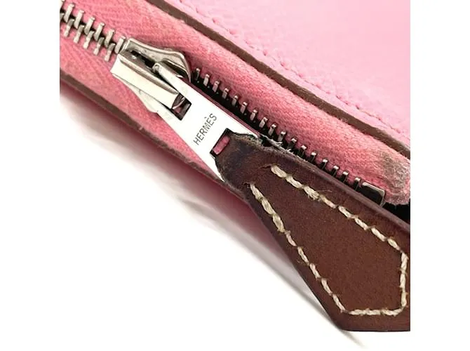 Cartera larga con cremallera Silk-In de Hermès Rosa 