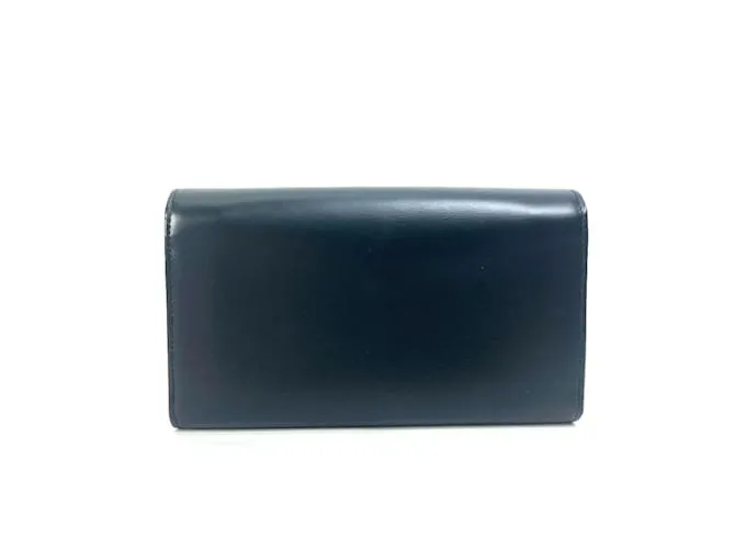 Cartera larga de cuero negro Cartier 