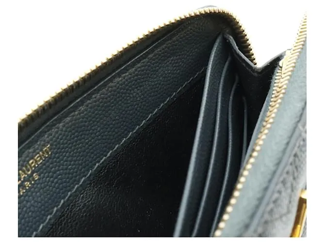 Cartera larga redonda Monogram Saint Laurent Castaño 