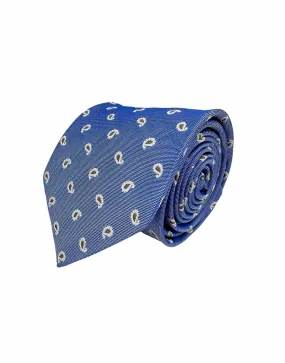 Corbata Tejida Jacquard Azul Amebas
