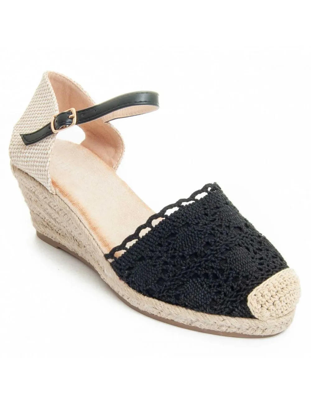 Esparto De Cuña Para Mujer.  Montevita  Spartila  89382 Negro