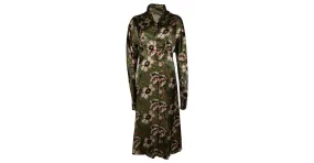 ETRO, Vestido midi abiti con estampado floral en verde 