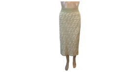 Falda Fendi de algodón verde con logos FF 