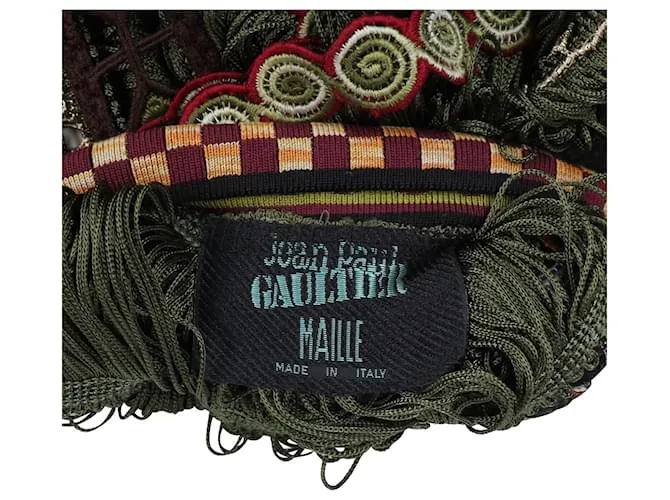 Falda midi Jean Paul Gaultier en acrílico verde Caqui 
