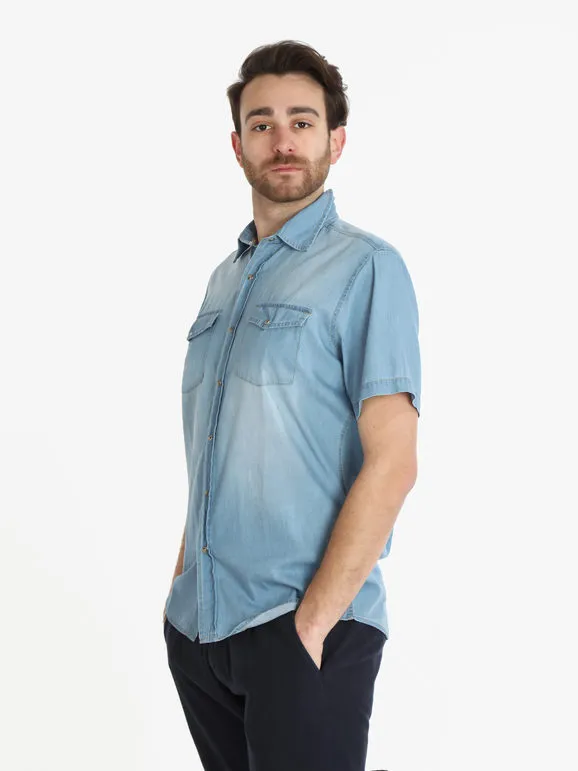 Guy Camisa vaquera de hombre de manga corta