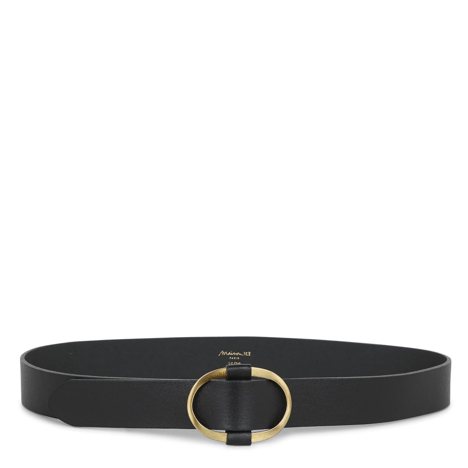 MAISON 123 JONAS - Ceinture à boucle en cuir en negro
