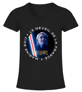 Marine La Pen France 2017 T-Shirt Camiseta cuello pico Mujer