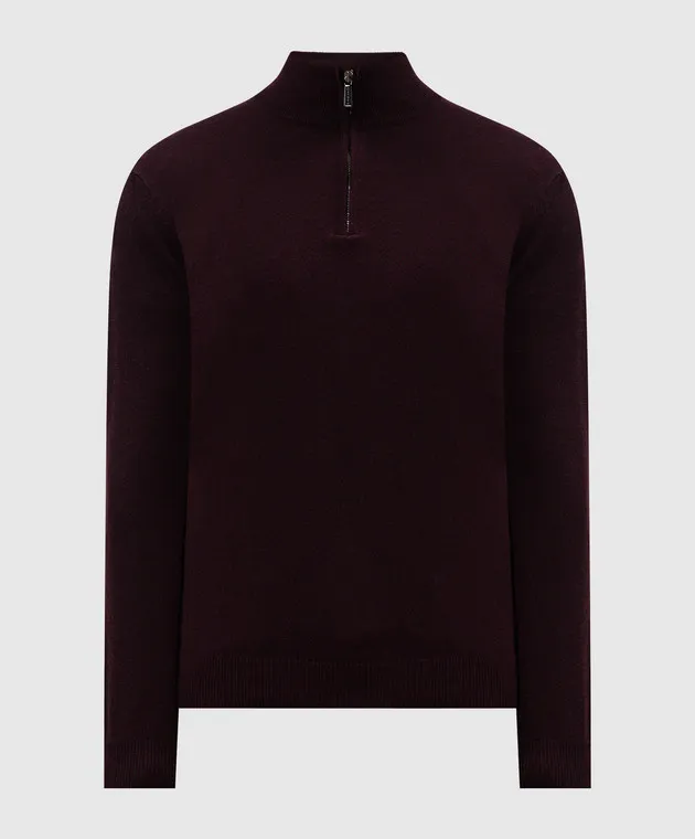 MooRER Burgundy cashmere and silk jumper