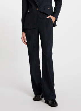 MORGAN PLENO.F - Pantalón recto a rayas en azul