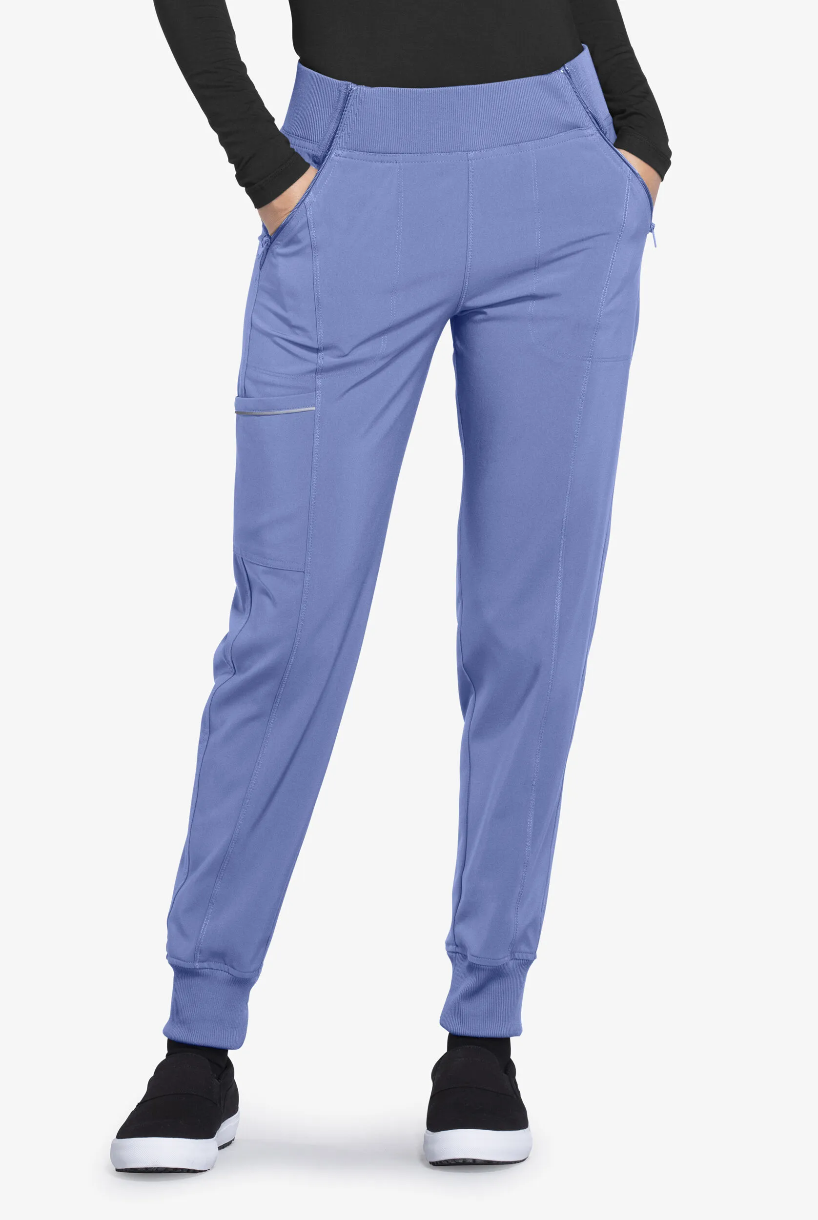 Pantalón médico Cherokee Infinity petite estilo jogger cargo con piernas estrechas y 5 bolsillos para mujer