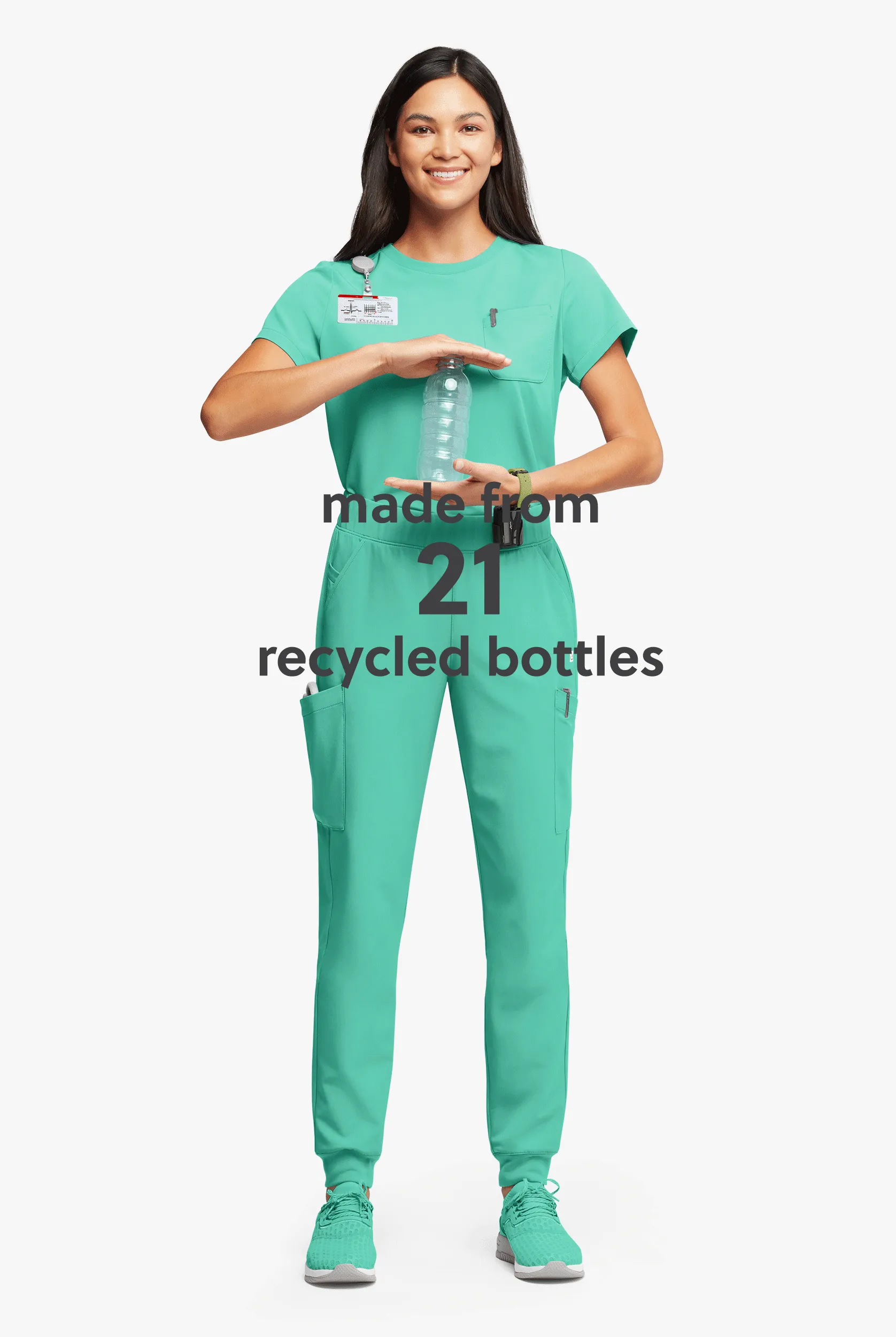 Pantalón médico ReSurge Amber Petite estilo jogger con piernas pitillo y 7 bolsillos para mujer