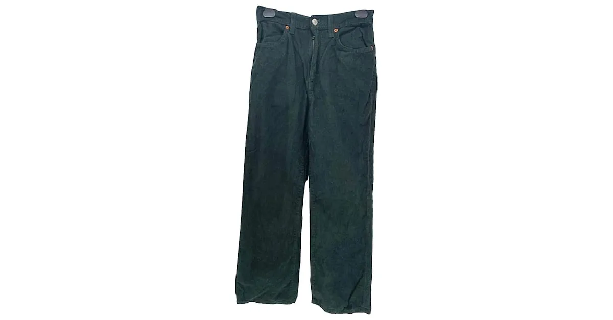 RE/DONE Pantalón T.fr 38 terciopelo Verde 
