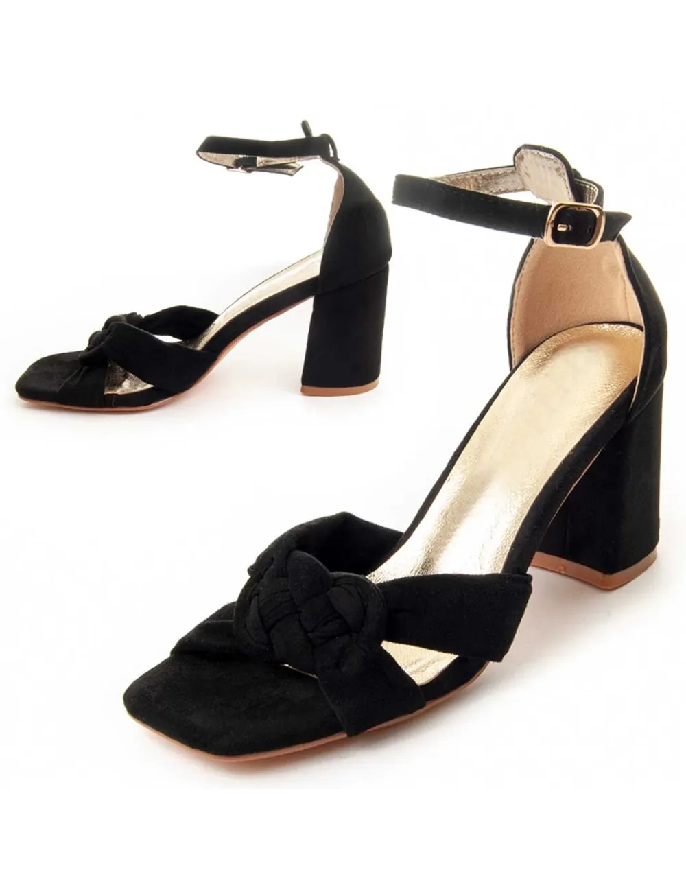 Sandalia Con Tacón Para Mujer.  Montevita  Sanndal2  88457 Negro