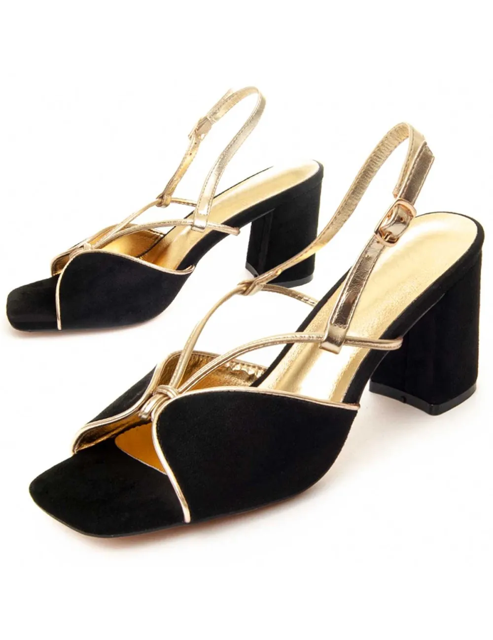 Sandalia Con Tacón Para Mujer.  Montevita  Sanndal6  88464 Negro