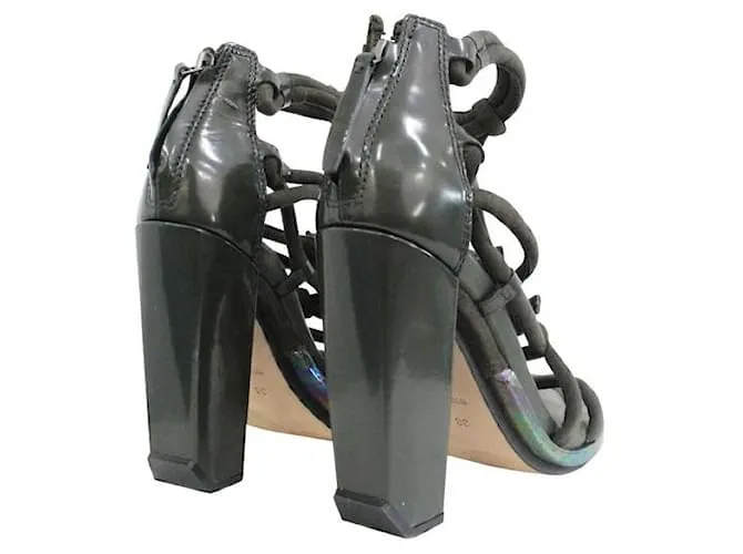 Sandalias caqui con detalles de nudos de Alexander Mcqueen Verde 