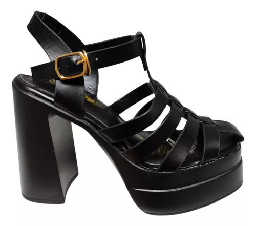Sandalias Negra Mujer Con Plataforma M398
