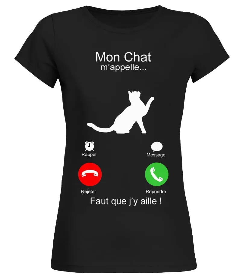 Tu fais du mal à mon chat je te tue Camiseta cuello redondo Mujer