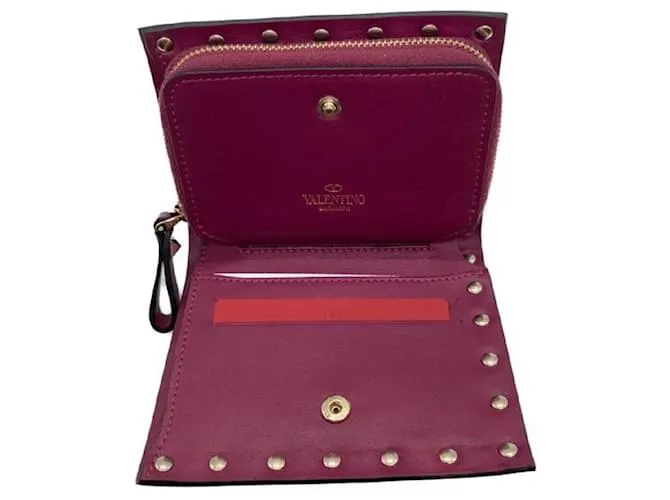 ****VALENTINO GARAVANI Cartera plegable Rockstud morada Púrpura 