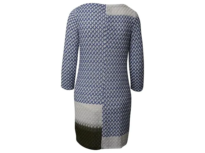 Vestido de punto con estampado asimétrico de Missoni en rayón azul 
